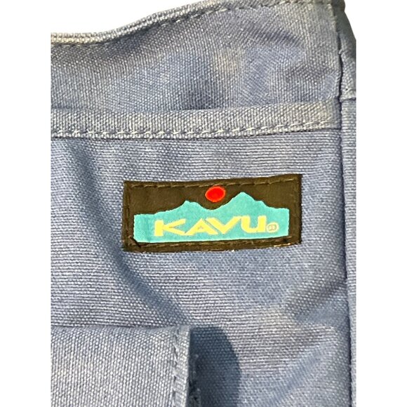 Kavu Keeper Blue Canvas Crossbody Bag Sling Purse Zip Around to Widen Pockets - Picture 2 of 8